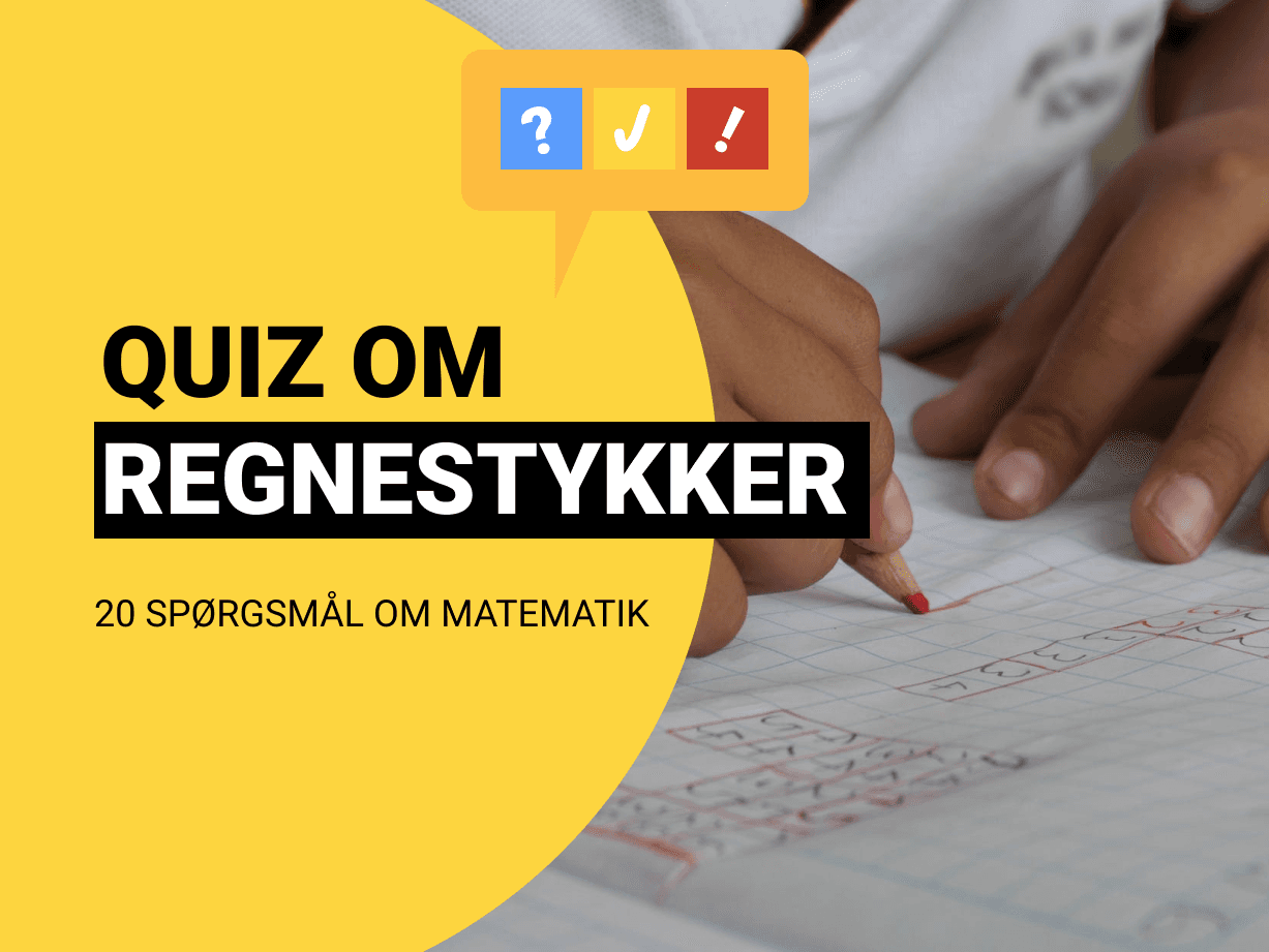 Matematikquiz med 20 regnestykker til folkeskolen
